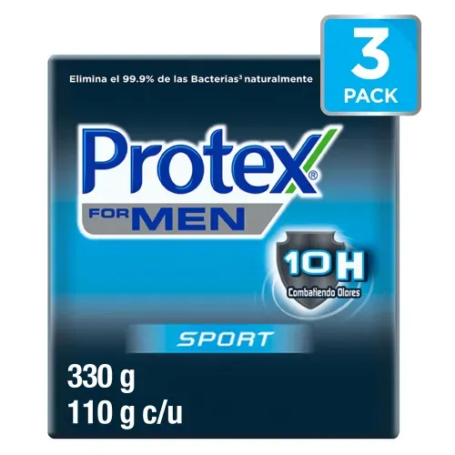 Jabón en Barra Antibacterial Protex Men Sport, 3 pack -110 g