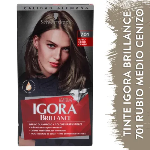 Tinte Igora Brillance 701 Rubio Med 50Ml