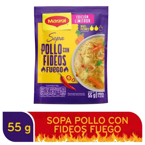 Sopa Pollo con Fideos Maggi Fuego Picante - 55 g