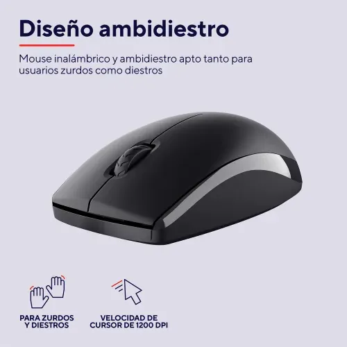 Teclado y Mouse Trust Primo Inalámbrico Negro