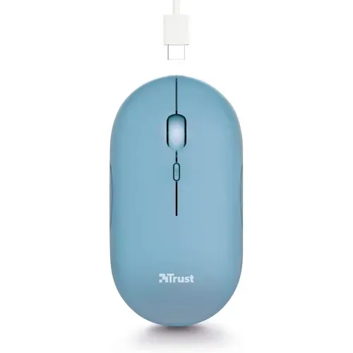 Mouse Inalámbrico Trust Puck Ultraligero y Recargable Azul