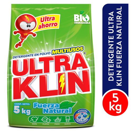 Detergente en Polvo Ultraklin Fuerza Natural - 4500g