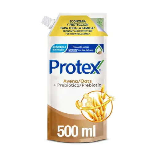 Jabón Líquido Antibacterial Protex Avena+Prebiótico - 500 ml