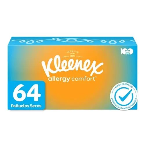 Pañuelos Faciales Kleenex Allergy Comfort - 64 Unidades