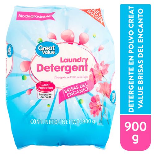 Detergente Great Value En Polvo Aroma Brisas Del Encanto - 900 g