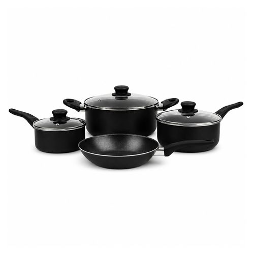Set de Ollas Mainstays De Cocina Color Negra - 7 Piezas