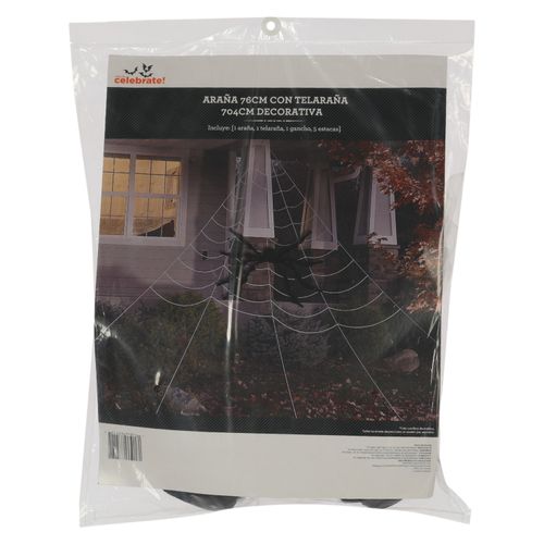 Araña Way To Celebrate con telaraña decorativa Halloween - 76 cm y 70 cm