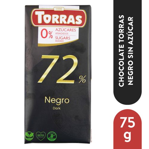 Chocolate Torras Negro Sin Azucar - 75 g