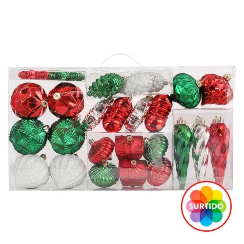 Adornos Holiday Time diseños surtidos - 30 Uds