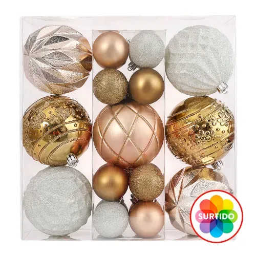 Esfera Holiday Time decorativas - 23 Uds