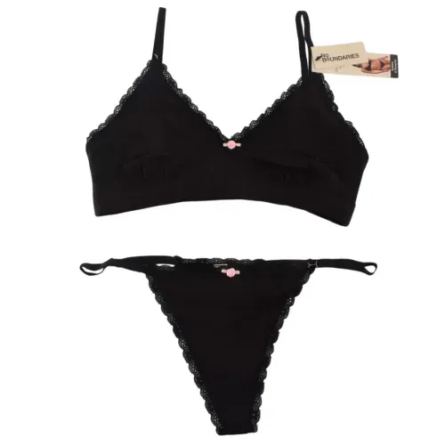 Set Bralette y Tanga Negro Nobo