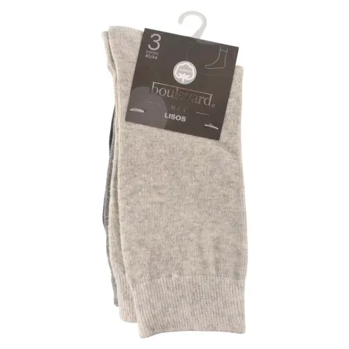 3 Pairs Pack Casual Liso Largo Blv