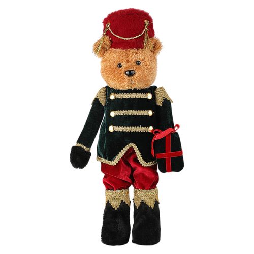 Figura Holiday Time oso cascanueces tela Navidad - 45 cm