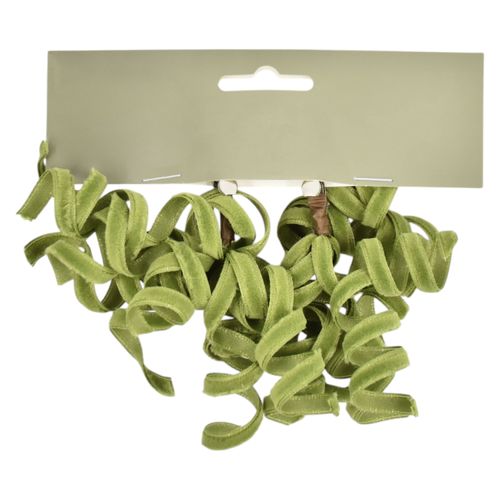 Pick Holiday Time rizado verde con clip decorativo Navidad - 9 cm