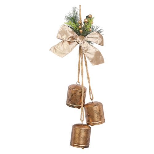 Adorno Holiday Time campana dorada decorativa Navidad - 56 cm