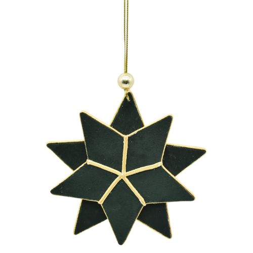 Adorno Holiday Time para árbol copo de nieve verde Navidad - 13 cm