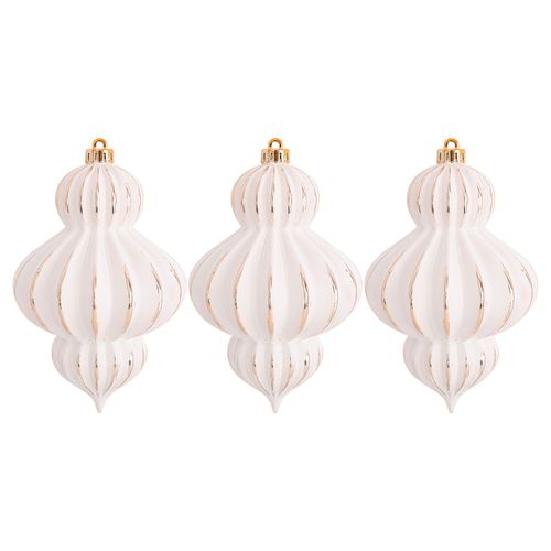 Esferas Holiday Time blancas decorativas Navidad 27 cm - 3 Pzas