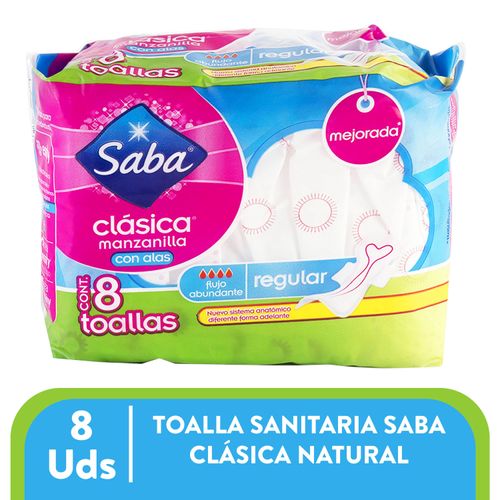 Toalla Saba Sanitaria Clasica Natural Ca - 8 Unidades