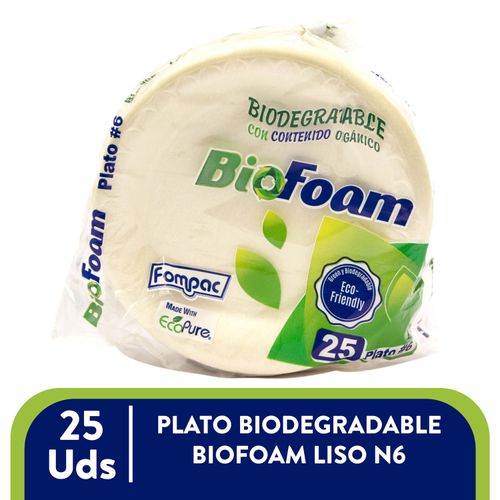 Plato Biodegradable Biofoam Liso N6