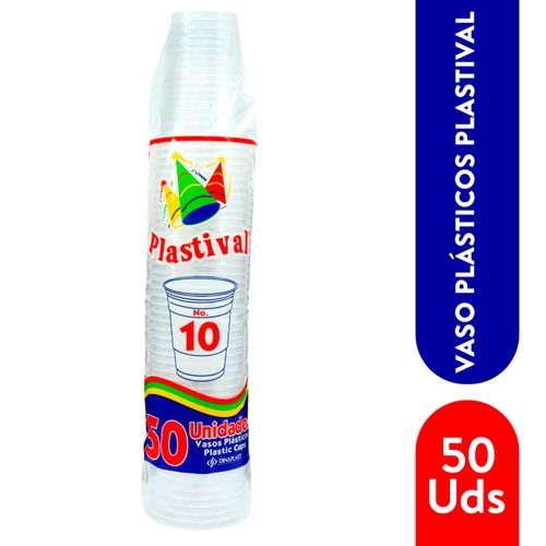 Vasos Plastival Desechables 50 Unidades-10oz