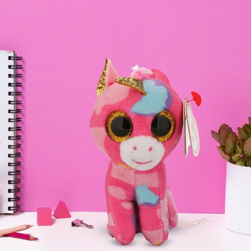 Peluche Ty Beanie Boos Fantasia Unicornio Milticolor Clip