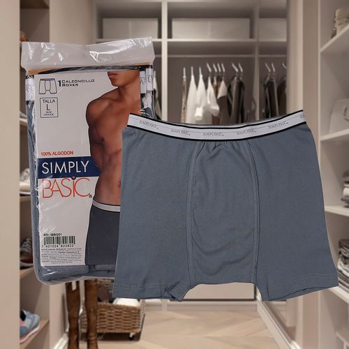 Boxer Simply Basic de Caballero Color Gris Talla S