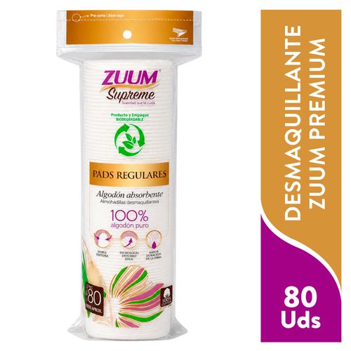 Almohadilla Zuum desmaquillantes regulares -  80 uds