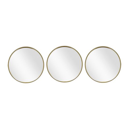 Ms Set 3 Espejos Redondos Dorado 21x21cm