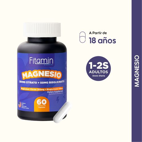 Magnesio Citrato+Bisciglinato Fitamin - 60 Cápsulas