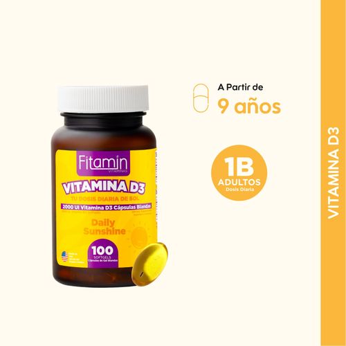 Vitamina D3 Fitamin 2000 UI - 100 Cápsulas
