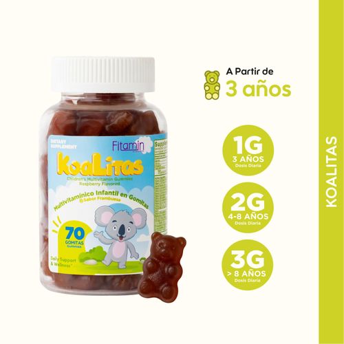 Koalitas Multivitaminas para niños sin azucar - 70 Gomitas