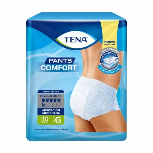 Ropa interior unisex tipo calzón Tena Pants Comfort Absorción Moderada Talla G - 10 piezas
