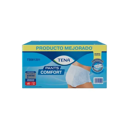 Ropa interior unisex tipo calzón Tena Pants Comfort Absorción Moderada Talla S/M - 40 piezas