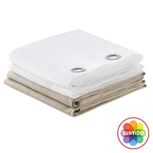 Ms Set 4 Cortinas 2 Blackout 2 Sheer
