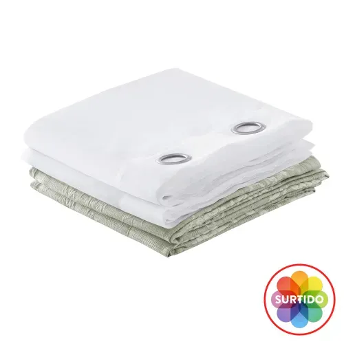 Ms Set 4 Cortinas 2 Jacquard 2 Sheer