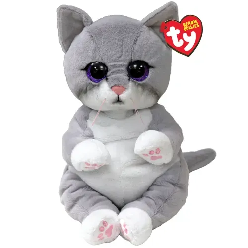 Peluche Ty Beanie Bellies Morgan Gato Gris Mediano