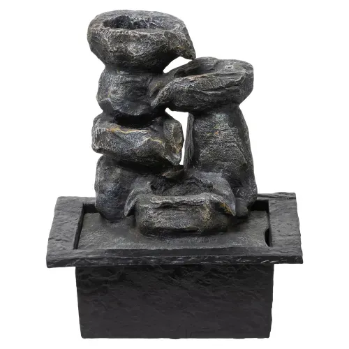 Fuente decorativa Mainstays con diseño de piedras - 28 cm