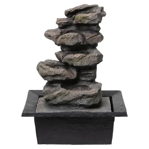 Fuente decorativa Mainstays con diseño de piedras - 39 cm