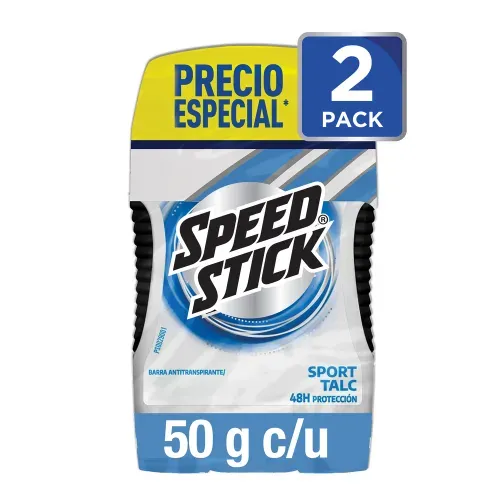 Desodorante Antitranspirante Speed Stick Sport Talc Barra 2 Pack - 50 g