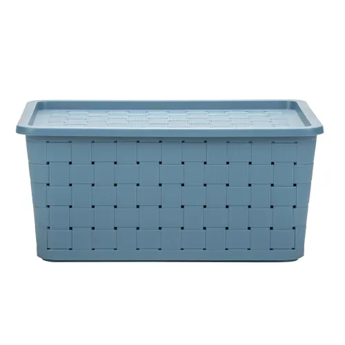 Canasta Plastica Mediana Con Tapa