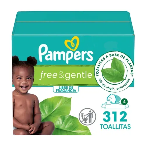 Toallitas Húmedas Pampers Free & Gentle Sin Fragancia - 312 Uds