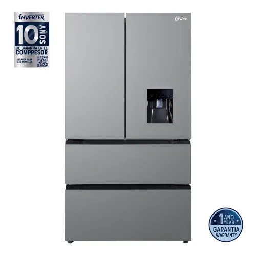 Refrigeradora Oster French Door No Frost OS-FDNFSFS2002VDI INVERTER con dispensador de agua - 20pc