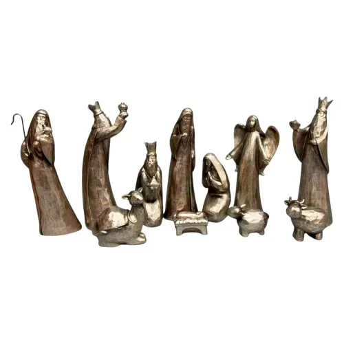 Nacimiento Holiday Time nacimiento resina bronce Navidad - 11 Pzas