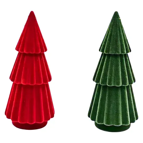 Árboles Holiday Time rojo y verde para Navidad - 165 mm