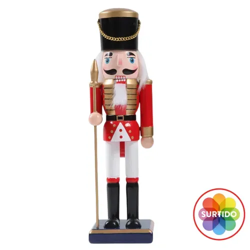 Cascanueces Holiday Time madera decorativo Navidad - 26 cm