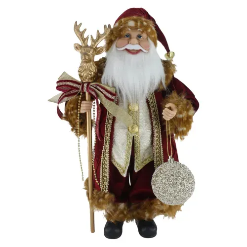 Santa Claus Holiday Time con estaca y reno Navidad - 45 cm