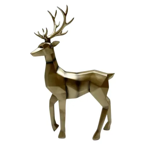 Reno Holiday Time de resina color bronce para Navidad - 39 cm