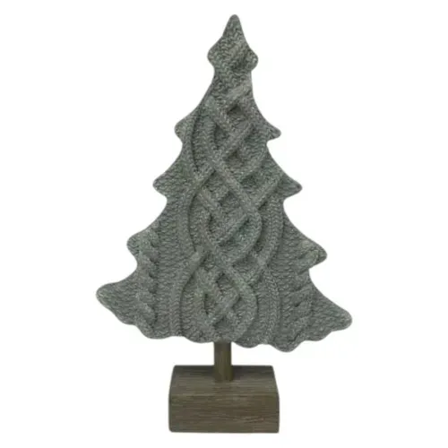 Adorno Holiday Time decorativo de resina con acabado tejido para Navidad - 32 cm