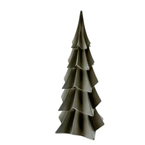 Árbol Holiday Time de resina estilo origami gris para Navidad - 26 cm