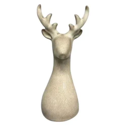 Reno decorativo Holiday Time cerámica piedra Navidad - 17 cm